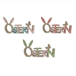 Wood Easter Letter Inscription Decoration
