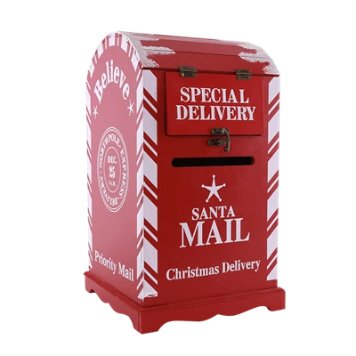 Christmas Wooden Mailbox Tabletop Decoration