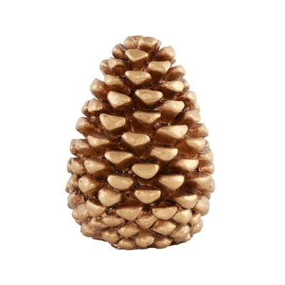 Resin Gold Pine Cone Christmas Decorations
